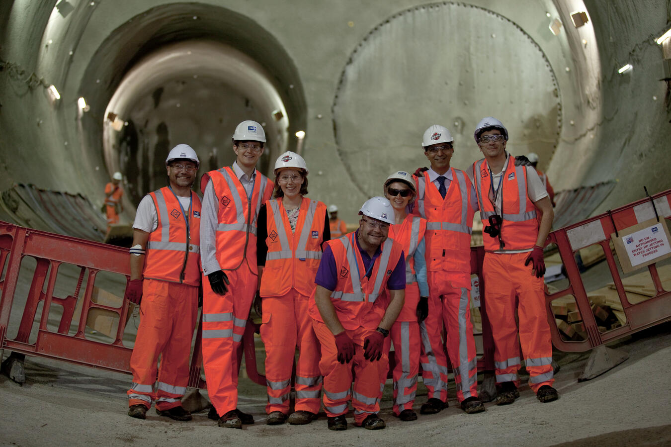 Crew under London on The Elizabeth Line Crew under London on The Elizabeth Line